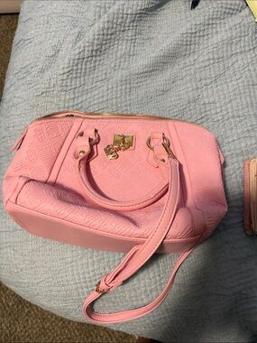 Juicy Couture Pink Embossed Satchel with Gold Hardware
